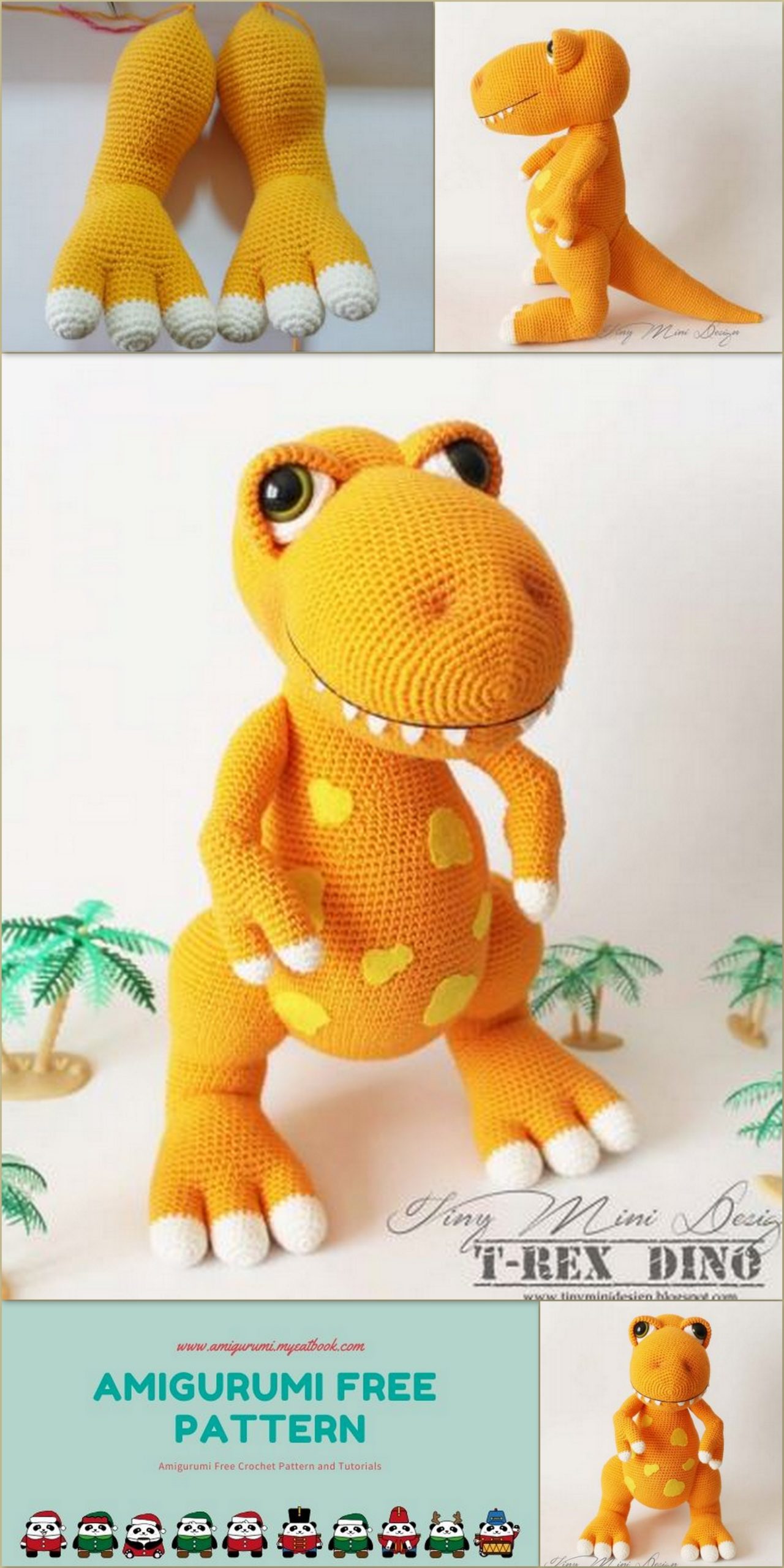 Amigurumi T Rex Dino Free Crochet Pattern Amigurumi Myeatbook Com - my mesh t rex roblox